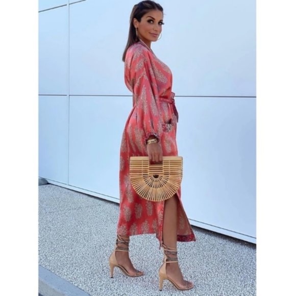 #7 Bohemian Gypsy Floral Print Belted Kimono Cover up - Picture 2 of 7